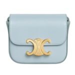 CELINE MINI CLAUDE IN SHINY CALFSKIN LIGHT STONE