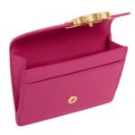 CELINE CARD HOLDER WITH FLAP TRIOMPHE IN SHINY CALFSKIN FUCHSIA