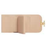 CELINE SMALL FLAP WALLET TRIOMPHE IN SHINY CALFSKIN OAT BEIGE