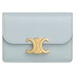 CELINE CARD HOLDER WITH FLAP TRIOMPHE IN SHINY CALFSKIN BLACK