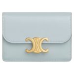 CELINE CARD HOLDER WITH FLAP TRIOMPHE IN SHINY CALFSKIN POOL