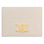 CELINE CARD HOLDER TRIOMPHE IN SHINY CALFSKIN BLACK
