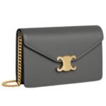 CELINE WALLET ON CHAIN MARGO IN SHINY CALFSKIN ANTHRACITE
