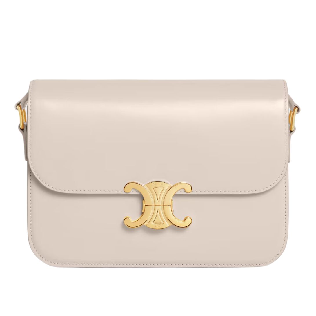 29 CELINE CLASSIQUE TRIOMPHE BAG IN SHINY CALFSKIN PALE BEIGE