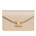 CELINE WALLET ON CHAIN MARGO IN SHINY CALFSKIN LIGHT LILAC