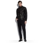 TOM FORD GRAIN LEATHER TRACK BOMBER