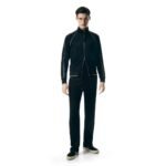 TOM FORD JERSEY ZIP THROUGH WITH PIPING BLACK