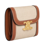 CELINE SMALL FLAP WALLET TRIOMPHE IN TEXTILE AND CALFSKIN