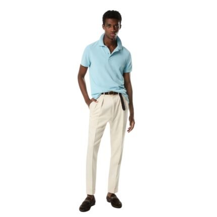 TOM FORD TENNIS PIQUET POLO PALE SKY