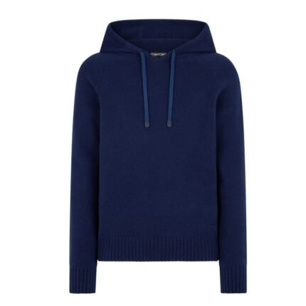 TOM FORD SEAMLESS CASHMERE HOODIE SPACE BLUE