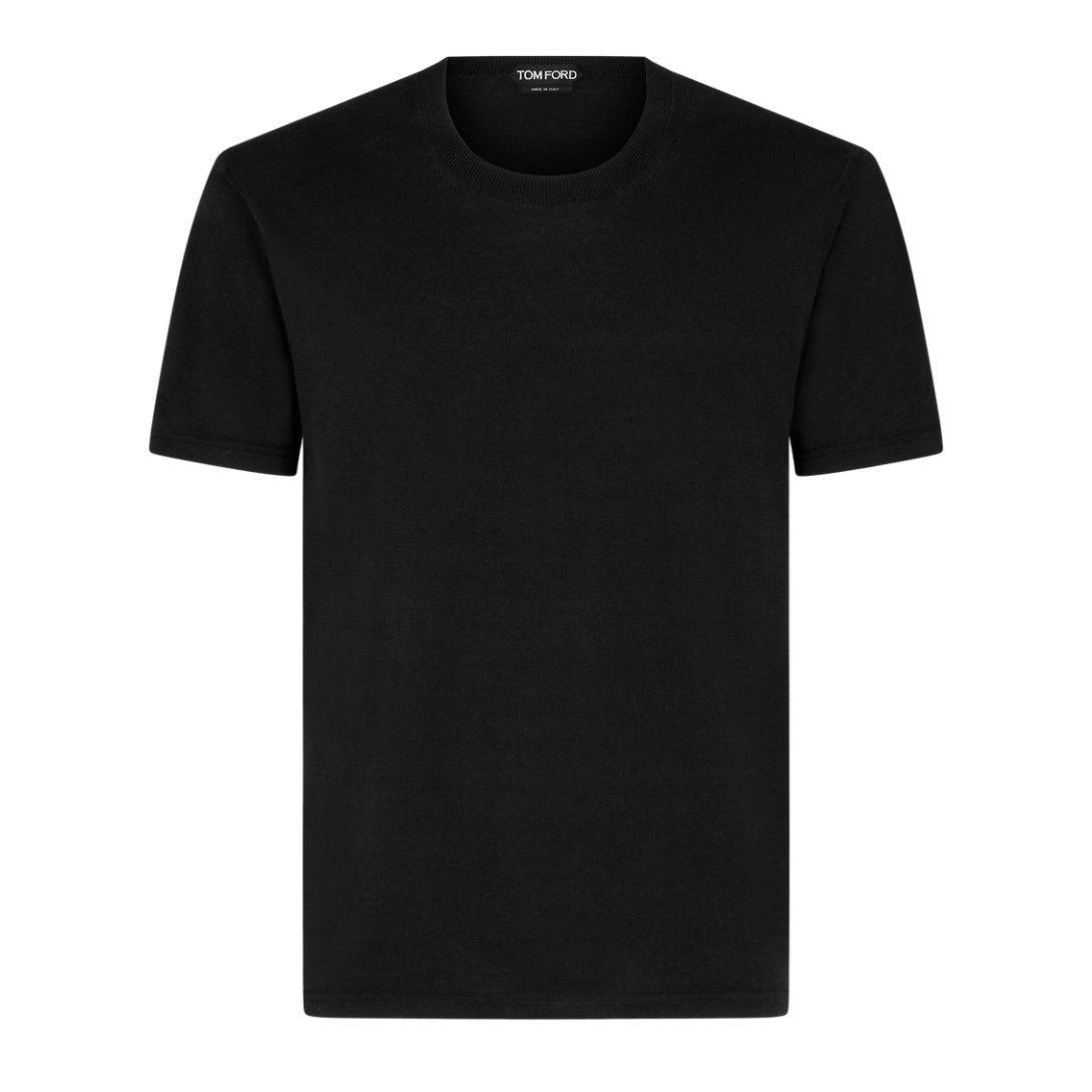 3 TOM FORD PURE COTTON CREW T-SHIRT BLACK