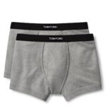 TOM FORD COTTON BOXER BRIEFS TWO PACK BLACK/GREY