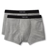 TOM FORD COTTON BOXER BRIEFS TWO PACK GREY