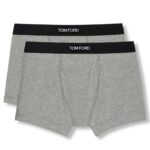 TOM FORD COTTON MODAL BOXER BRIEFS TWO PACK WHITE