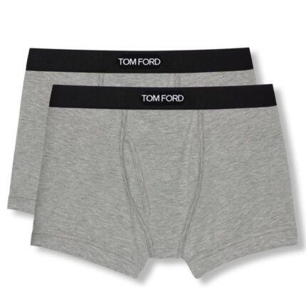 TOM FORD COTTON MODAL BOXER BRIEFS TWO PACK GREY