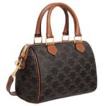 CELINE SMALL BOSTON IN TRIOMPHE CANVAS AND CALFSKIN