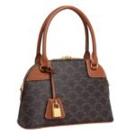 CELINE SMALL BOWLING IN TRIOMPHE CANVAS AND CALFSKIN