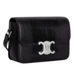 CELINE TEEN TRIOMPHE BAG IN LIZARD BLACK