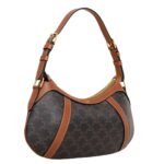 CELINE STRIPED HOBO IN TRIOMPHE CANVAS AND CALFSKIN