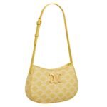 CELINE MEDIUM TILLY BAG IN TRIOMPHE CANVAS AND CALFSKIN BRIGHT YELLOW