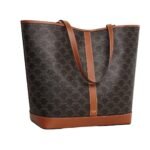 CELINE MEDIUM CABAS IN TRIOMPHE CANVAS AND CALFSKIN