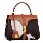 CELINE SMALL 16 BAG IN PONY CALFSKIN WITH COW PRINT