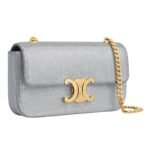 CELINE CHAIN SHOULDER BAG CLAUDE IN SUEDE CALFSKIN WITH STRASS