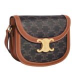 CELINE BESACE CLEA IN TRIOMPHE CANVAS AND CALFSKIN
