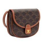 CELINE MINI BESACE IN TRIOMPHE CANVAS AND CALFSKIN