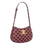 CELINE MEDIUM TILLY BAG IN TRIOMPHE CANVAS TWO TONE LIGHT BURGUNDY