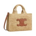 CELINE SMALL CABAS THAIS IN RAFFIA AND CALFSKIN