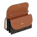 CELINE WALLET ON STRAP IN TRIOMPHE CANVAS AND SMOOTH LAMBSKIN