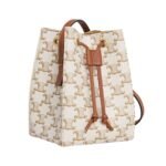 CELINE MICRO SAILOR IN TRIOMPHE CANVAS AND CALFSKIN WHITE-TAN