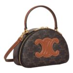 CELINE HALF MOON CASE IN TRIOMPHE CANVAS AND CALFSKIN