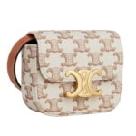 CELINE MINI CLAUDE IN TEXTILE WITH TRIOMPHE PRINT AND CALFSKIN