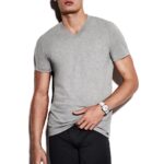 TOM FORD COTTON V NECK T SHIRT GREY