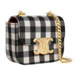 CELINE MINI CHAIN CLAUDE IN VICHY TEXTILE AND CALFSKIN