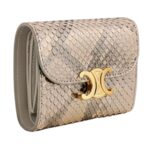 CELINE SMALL FLAP WALLET TRIOMPHE IN PEARLY PYTHON NATURAL