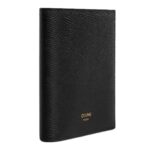 CELINE COMPACT WALLET TRIOMPHE CHARMS IN GRAINED CALFSKIN BLACK