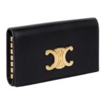 CELINE KEY CASE TRIOMPHE IN SHINY CALFSKIN BLACK