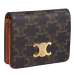 CELINE TRIOMPHE COMPACT WALLET IN TRIOMPHE CANVAS