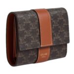 CELINE SMALL TRIFOLD WALLET IN TRIOMPHE CANVAS AND LAMBSKIN