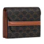CELINE BUSINESS CARD HOLDER IN TRIOMPHE CANVAS AND LAMBSKIN