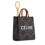 CELINE MICRO VERTICAL CABAS IN TRIOMPHE CANVAS AND CALFSKIN
