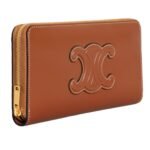 CELINE LARGE ZIPPED WALLET CUIR TRIOMPHE IN SMOOTH CALFSKIN TAN