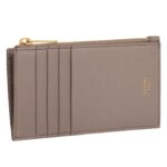 CELINE ZIPPED COMPACT CARD HOLDER ESSENTIALS IN GRAINED CALFSKIN PEBBLE