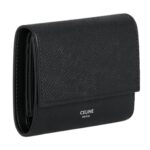 CELINE SMALL TRIFOLD WALLET IN GRAINED CALFSKIN BLACK