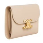 CELINE SMALL FLAP WALLET TRIOMPHE IN SHINY CALFSKIN NUDE