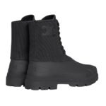 CELINE RILEY LACE UP BOOT IN CANVAS BLACK