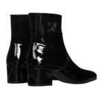 CELINE LES BOTTES TRIOMPHE ZIPPED BOOT IN PATENT CALFSKIN BLACK